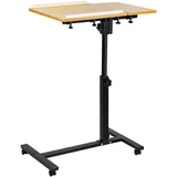 LANTUS Computertisch höhenverstellbar, Stehpult Höhenverstellbar Schreibtisch Klein,Mobiler Laptoptisch Höhenverstellbar mit 4 Rollen, Laptoptisch Höhenverstellbarer,70 x 44 x 95 cm (Holzfarbe)