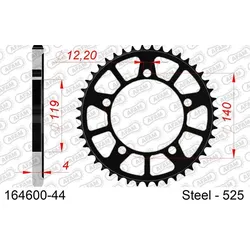 AFAM Stahl Standard Kettenrad 164600 - 525