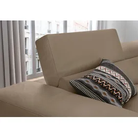 W.Schillig Eckcouch Leder 3-Sitzer Braun
