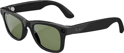META Ray-Ban Meta Wayfarer (Gen 2) – Schwarz glänzend, Gläser: Grün AI Glasses