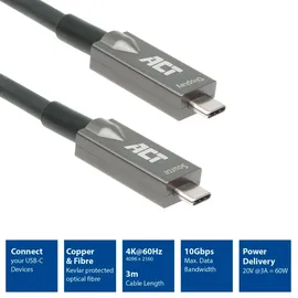 Act USB-C 3.2 Gen2 ive Optical Cable AOC Connection... - Kabel - Digital/Daten (AK4303)