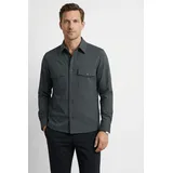 Olymp Hemdjacke Overshirt Blau XL