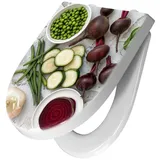 Primedeco WC-Sitz mit Absenkautomatik Motiv Frisches Gemüse Teller (1-St), Absenkautomatik, Soft-Close grün