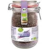 KOPP Vital® Bio Chia-Samen im Bügelglas 700 g - Bio-Qualität - ohne Gentechnik – Zusatzstofffrei - dekorativen Bügelglas - Premium Chia-Samen