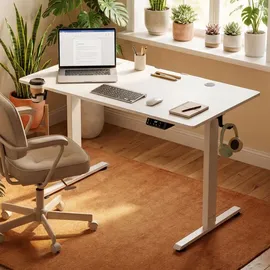 CASARIA Höhenverstellbarer Schreibtisch Weiß
