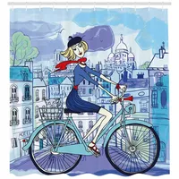 ABAKUHAUS Duschvorhang Paris 175 x 200 cm blau