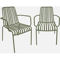 Sweeek 2er-Set stapelbare Gartenstühle aus Stahl,