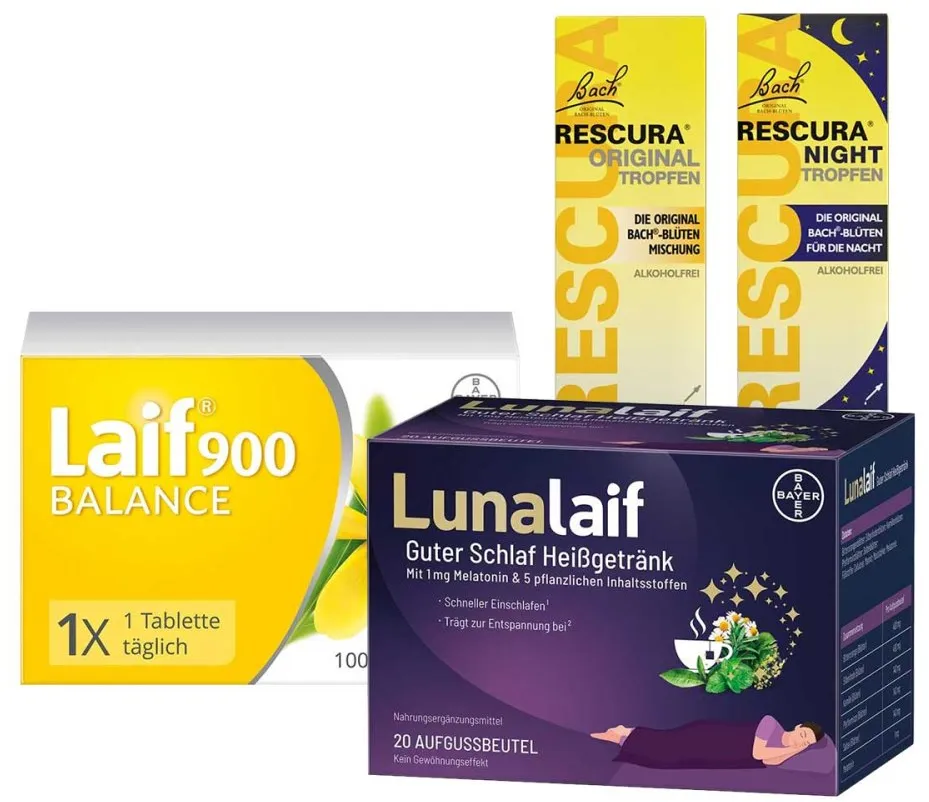 Laif 900 Balance + Bachblüten Original Rescura Night Tropfen + B