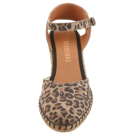 Verbenas Slingpumps VERBENAS "MALENA LEO", Damen, Gr. 41, leodruck, Veloursleder, Schuhe Slingpumps, Keilsandalette, Sommerschuh, Urlaubsschuh im Leo-Look