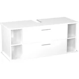 Garlivo Waschbeckenunterschrank GLA-120 Weiss mit Schubladen, Badezimmer Waschtischunterschrank, Weiss- Breite 120 cm, Soft-Close, Push-to-Open/Tip-On, Hängend