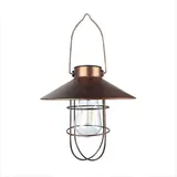 Pair Metall Solar Laterne Garten Wasserdicht Eisen Rahmen Hängen Led Laterne Für Outdoor Terrasse Veranda Pfad Decor