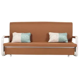Mendler Schlafsofa HWC-M83, Schlafcouch Couch Sofa, Schlaffunktion Bettkasten Liegefläche, 190x185cm ~ Stoff/Textil braun