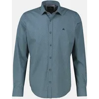 Lerros Herrenhemd mit Haifischkragen, dezent gemustert - Fjord Blue