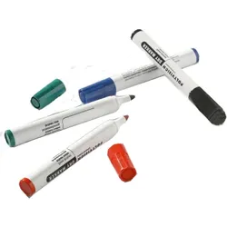 4 Whiteboardstifte sortiert blau, rot, schwarz, grün und 1 Wischer