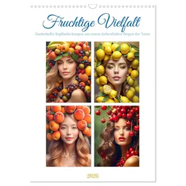 Calvendo Fruchtige Vielfalt - Zauberhafte Kopfbedeckungen aus einem farbenfrohen Reigen der Natur (Wandkalender 2026 DIN A3 hoch), CALVENDO Monatskalender: ... Kopfbedeckungen (CALVENDO Menschen)