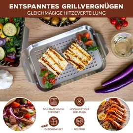 bremermann Grillplatte onesize Edelstahl Silber/Weiß