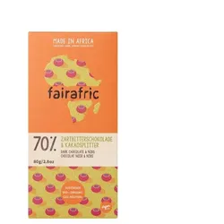 Fairafric Zartbitterschokolade & Kakaonibs 70% Kakao bio