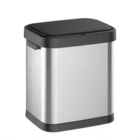 Sensor Mülleimer 30L – Automatischer Edelstahl Abfalleimer mit Infrarot-Sensor & Soft-Close Deckel – Touchless Abfallbehälter für Küche, Ba... - Schwarz