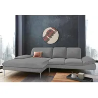 W.Schillig Ecksofa »enjoy&MORE, Designsofa, elegant und bequem, L-Form«, mit Sitztiefenverstellung, Füße silber matt, Breite 310 cm grau