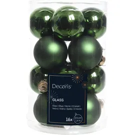 Kaemingk Weihnachtsbaumkugeln Glas 3,5 cm 16 Stück piniengrün