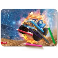 ROTH Schreibtischunterlage Monstertruck bunt Kunstleder 59,0 x 39,0 cm,