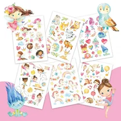 Papierdrachen Kindertattoos Feen und Trolle (100St)