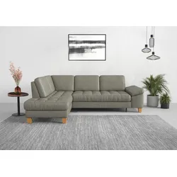 Ecksofa SIT & MORE "Westham L-Form", grau, B:261cm H:88cm T:179cm, 100% Polyester, Sofas, mit Ottomane, mit oder ohne Bettfunktion, Bettkasten, Verstellung
