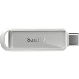 SanDisk Phone Drive mit USB Type-C 1 TB (Flash-Laufwerk für Smartphones, Tablets und Computer, 150 MB/s Lesen, Schlüsselring-Öse zur Mitnahme, 1 Jahr RescuePRO Deluxe-Software) Arctic White