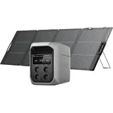 ECOFLOW DELTA 3 Max Plus tragbare Powerstation 2 048 Wh mit 220 W bifazialem Solarpanel, 1 000 W Solareingang, 3 000 W AC-Ausgang, erweiterbar auf 10 kWh, Solargenerator für Outdoor, Camping, Haus