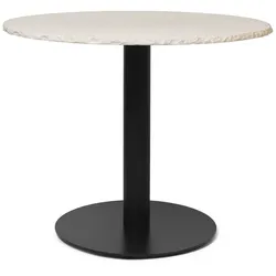 Ferm Living - Mineral Tisch Marmor Ø 90 cm, weiß / schwarz