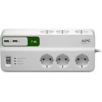 APC SurgeArrest Essential, 6-fach, Überspannungsschutz, 2x USB (PM6U-GR)