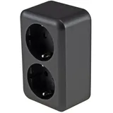 ChiliTec Doppelsteckdose 2-fach Anthrazit 2 St.