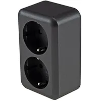 ChiliTec Doppelsteckdose 2-fach Anthrazit 2 St.