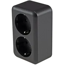 ChiliTec Doppelsteckdose 2-fach Anthrazit 2 St.