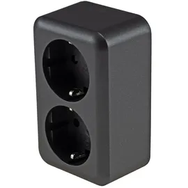 ChiliTec Doppelsteckdose 2-fach Anthrazit 2 St.