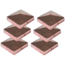 Buri - 6x Kupfer Pfostenkappe Pyramide 91x91mm Zaunkappe Zierkappe Pfahl Holzzaun Kappe