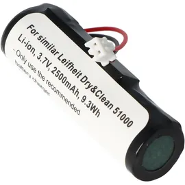 AccuCell Akku passend für Leifheit Dry&Clean 51000, Li-Ion, 3,7V, 2500mAh, 9,3Wh
