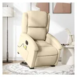 vidaXL Massagesessel Elektrisch Polyester 86,5 x 99,5 x 0 cm Creme mit Aufstehhilfe
