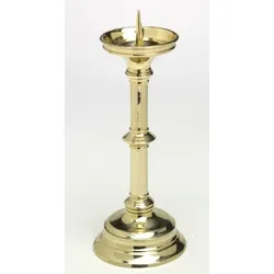 Altarleuchter Höhe 32 cm aus Messing Gold mit Dorn und Tülle Ø 4cm (Gesamtgewicht 2 kg)