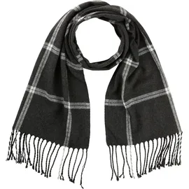 MAN'S WORLD Schal MAN'S WORLD, Damen, anthrazit, weiß, Web, Obermaterial: 100% Polyacryl, gemustert, kariert, unifarben mit Farbeinsatz, Modetücher Schal, mit dezent-auffälligem Karomuster - NEW
