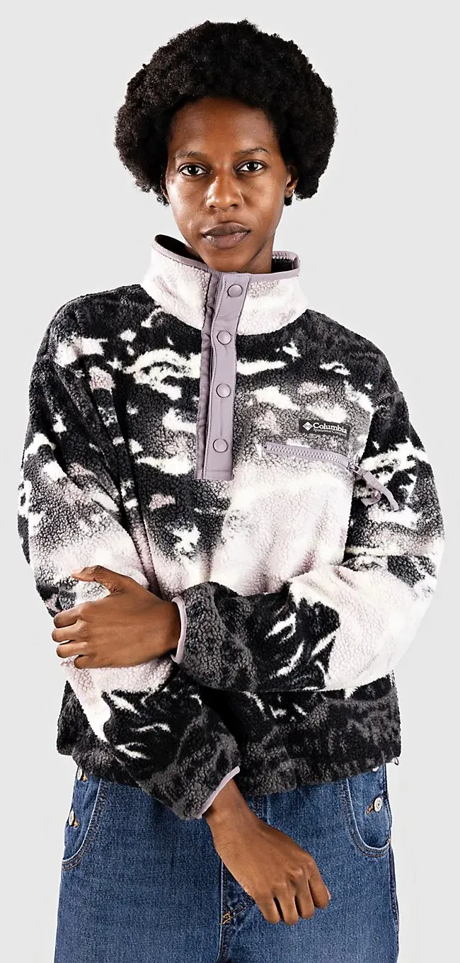 Columbia Helvetia II Printed Cropped Half Snap Half-Zip Fleece Pullover shale prp sisters / sh prp Gr. L