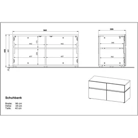 Germania Arluno 96 x 48 x 40 cm braun / braun