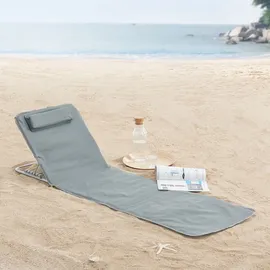 [en.casa] Cellorigo Strandliege 160 x 49 x 42 cm Dunkelgrau