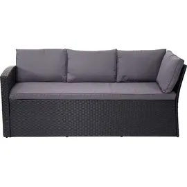 Mendler Poly-Rattan-Garnitur 7-tlg. Schwarz