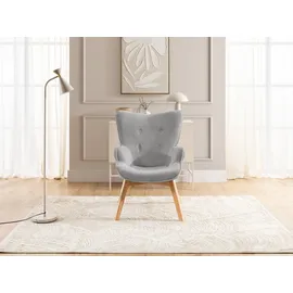 s-style möbel Lounge-Sessel Lenari Cordstoff 71 x 96 x 86 cm Grau