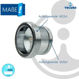 tecuro Reduzierstück Adapter M22 x1 AG auf M20 x1 AG, Messing verchromt