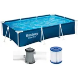 BESTWAY Deluxe Splash Frame Pool 300 x 201 x 66 cm inkl. Filterpumpe