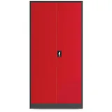 Jan Nowak Werkzeugschrank Profi Schrank abschließbar 92 cm BRUNO 5 Böden Stahl 0,8 mm (Stahl 0,8 mm Rückwand perforiert Türen perforiert PZH-zertifiziert) Werkstattschrank Schloss 2 Schlüssel perforiert robust 5 Farben rot