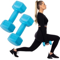 SPRINGOS Hanteln Set Hexagonal Bitumen Kurzhantel Gewichte Bodybuilding Fitness Gymnastik - Blau 2x 1 kg