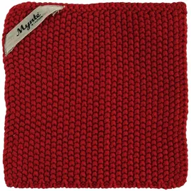 ib laursen Topflappen Mynte gestrickt, 22 x 22 cm, Strawberry